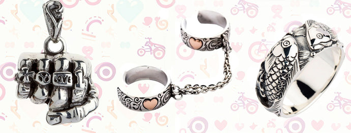 Láska Symbolismus v Biker a gotické šperky