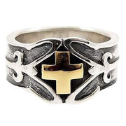 Gold Celtic Cross Sterling Silver Ring