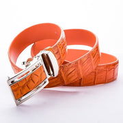 orange genuine crocodile belt