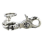 silver skull key chain