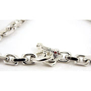 Skull Curb Chain Sterling Silver Necklace