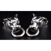 sterling silver tiger head earrings